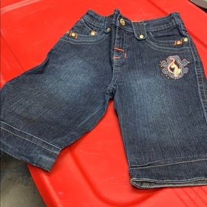 Vintage Baby Phat Girls 6 Embroidered Embellished Capri Jeans Y2K